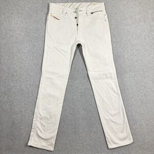 Diesel Paddom Jeans Men 30x34  White Straight Leg Stretch Designer Denim 8AC Y2K